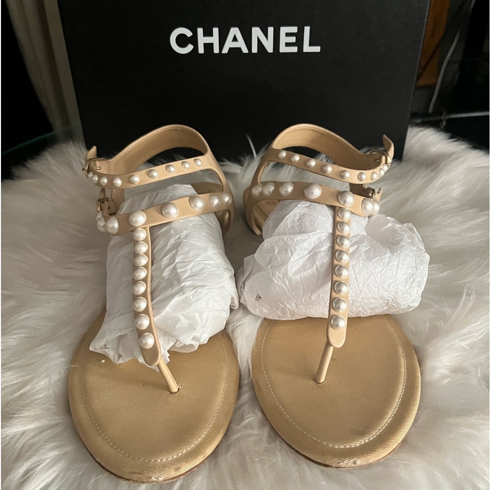 Chanel pearl sandals